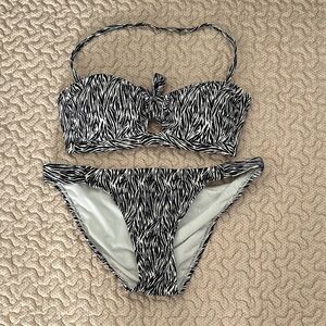 Xhilaration Black and White Zebra Print Bikini